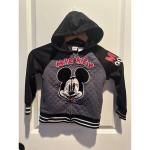 Disney Mickey Mouse Black/Grey Varsity Jacket Size 4T